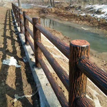 水泥仿藤护栏围墙围栏景区河道公园仿古防护栏可定制水泥栏杆