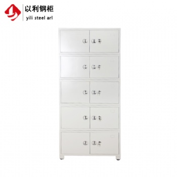 中山钢制文件柜 铁皮资料档案柜带轮子 铁锚拉手凭证柜分体五节柜