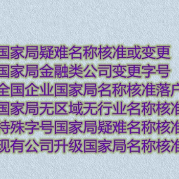 疑难核名，**核名，中字头核名准批
