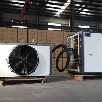 山东飞龙空气源热泵空调 超低温空气能采暖 温室大棚加温设备