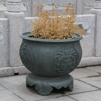 杰源石雕庭院石缸，仿古石雕鱼缸，庭院石缸青石花盆