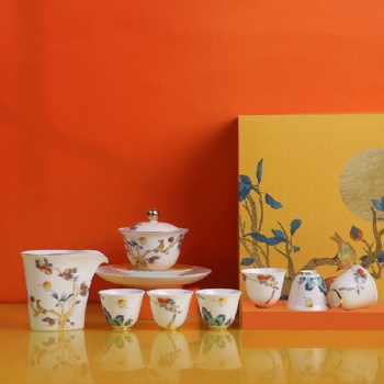 陶瓷茶具套装定制批发 旅行家居办公室茶具印字