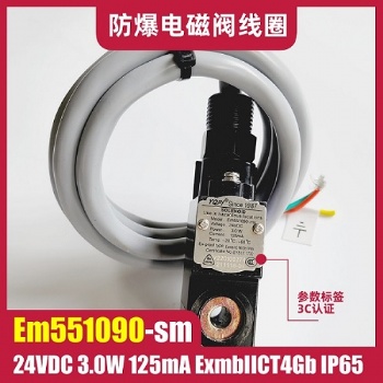 Em551090-ms 24VDC 3.0W 12**EXmbIICT4Gb 防爆电磁阀线圈 3C