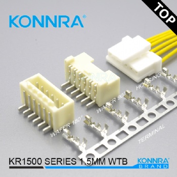KONNRA KR1500单排SMT带扣太阳能板用仿莫仕MX母头沉板铜壳连接器