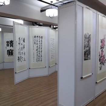 苏州折叠画展挂画屏风展示板出租安装