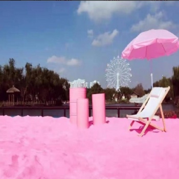 宏梦大量销售粉色网红沙滩砂20-40目 40-80目可定制