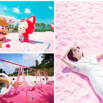宏梦 网红造景用染色彩砂 儿童沙滩用烧结砂 可定制