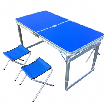 救灾折叠桌凳 铝合金材质 天蓝色桌面