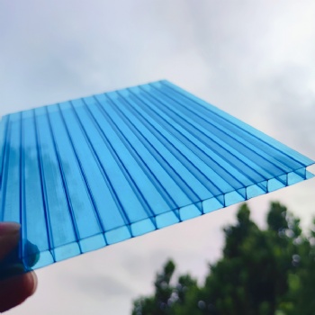 厂家供应10mm中空双层阳光板湖蓝色聚碳酸酯板pc板