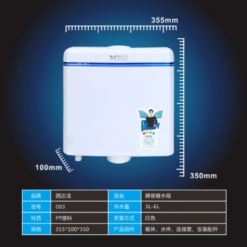 卫生间马桶水箱蹲便器水箱双按挂壁式工程冲洗水箱003