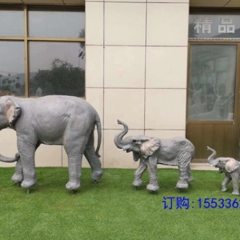 户外玻璃钢野生动物非洲大象模型雕塑园区别墅草坪泰国落地大摆件
