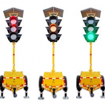 太阳能移动交通信号灯 可移动式交通指示灯 路口应急红绿灯可定