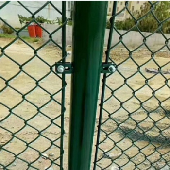 篮球场包塑防腐勾花围网的网片与立柱如何固定