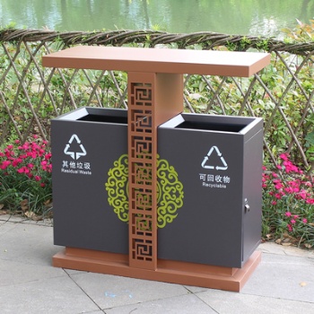 南昌不锈钢环保垃圾桶 钢木环卫果皮箱 240升塑料垃圾桶 酒店垃圾桶