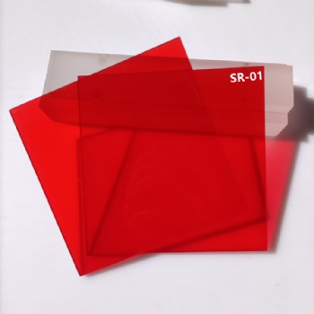 红色透明PMMA亚克力板彩色透明塑料板各种尺寸切割来图定制