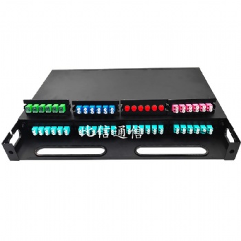 1U机架式MPO高密度光纤配线架48芯LC光纤配线架预端接光纤盒单模