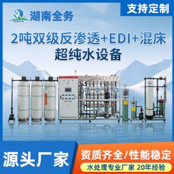 2吨双级反渗透EDI超纯水高纯石英砂清洗酸洗光伏玻璃砂专用设备