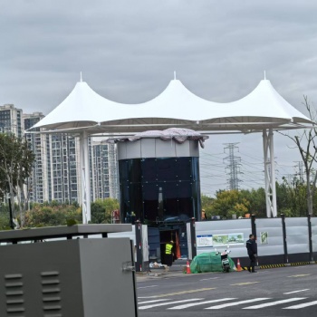 河南景天膜结构-郑州厂区膜结构造型门头