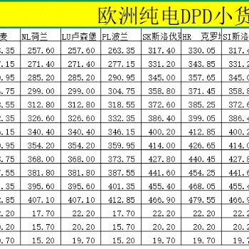 欧洲纯电DPD小货(海运)