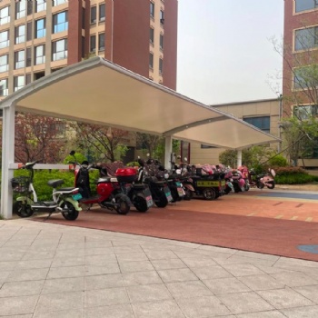 停车棚张拉膜，电动车遮阳遮雨棚，洗车棚，停车场遮阳棚