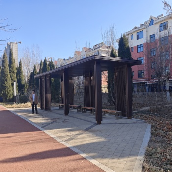 大型不锈钢廊架景观雕塑户外异形创意金属凉亭公园文化长廊廊架