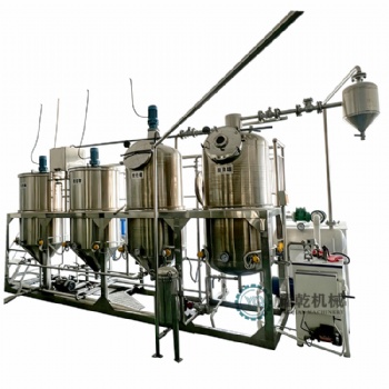 不锈钢精炼油设备 全套四罐植物油精炼机 2000斤多功能毛油炼制设备